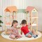 3-Tier Wooden Dollhouse for Kids Aged 3-8 Years Old with 32 Pieces of Accessories - 39.5" x 19" x 33.5" (L x W x H)